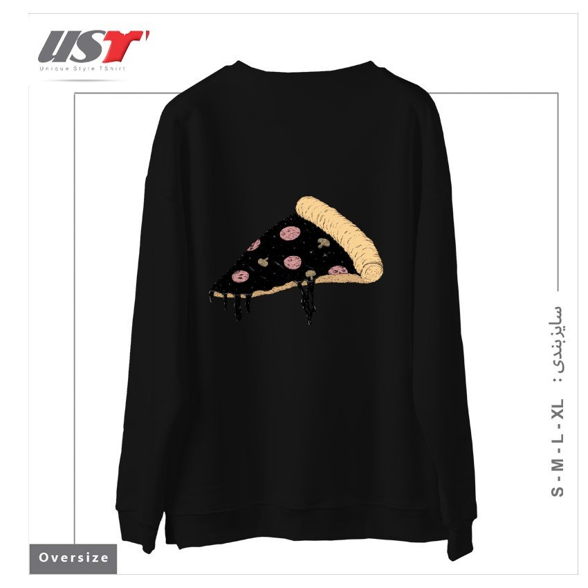 طرح CELESTIAL SLICE سوییشرت اورسایزرنگ مشکی