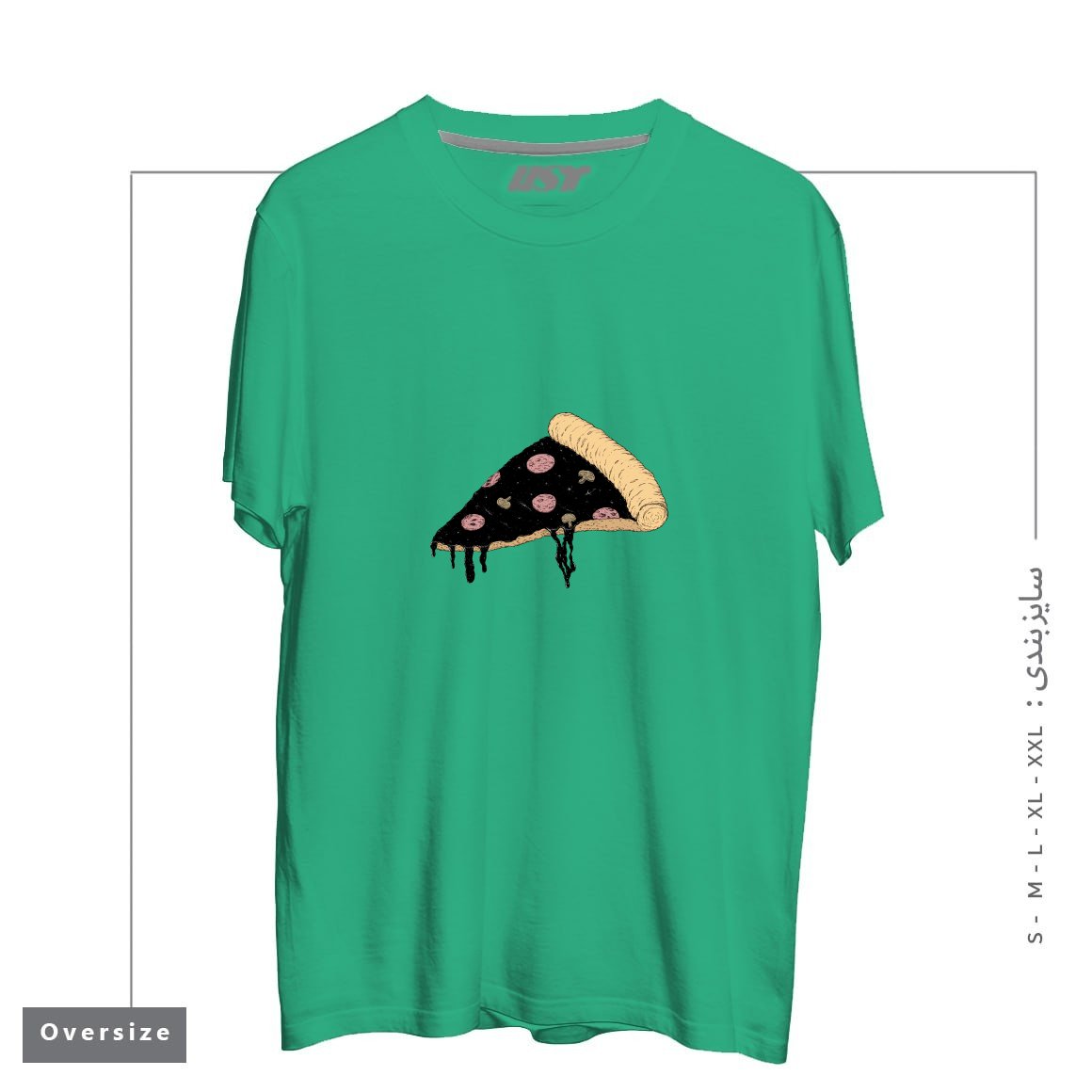 طرح CELESTIAL SLICE تیشرت اورسایزرنگ سبز