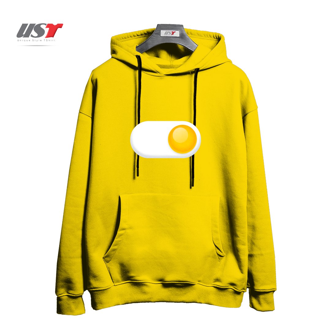 طرح EGG ME ON2 هودی اورسایزرنگ زرد