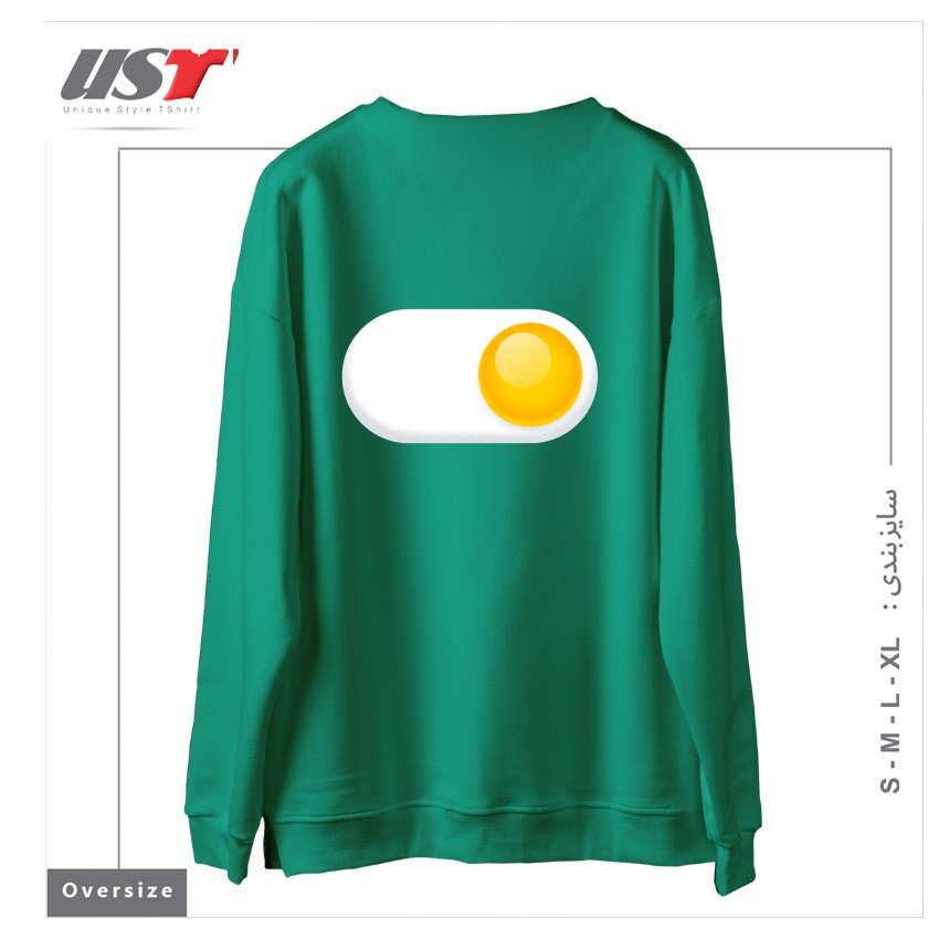 طرح EGG ME ON2 سوییشرت اورسایزرنگ سبز سدری