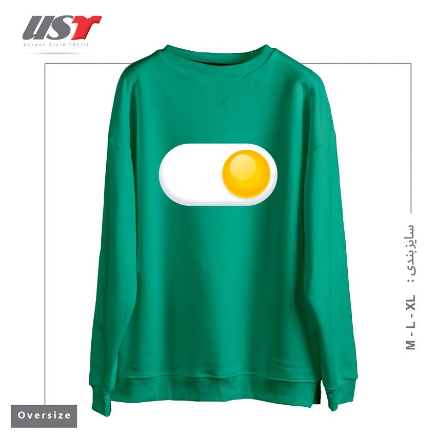 طرح EGG ME ON2 سوییشرت اورسایزرنگ سبز سدری