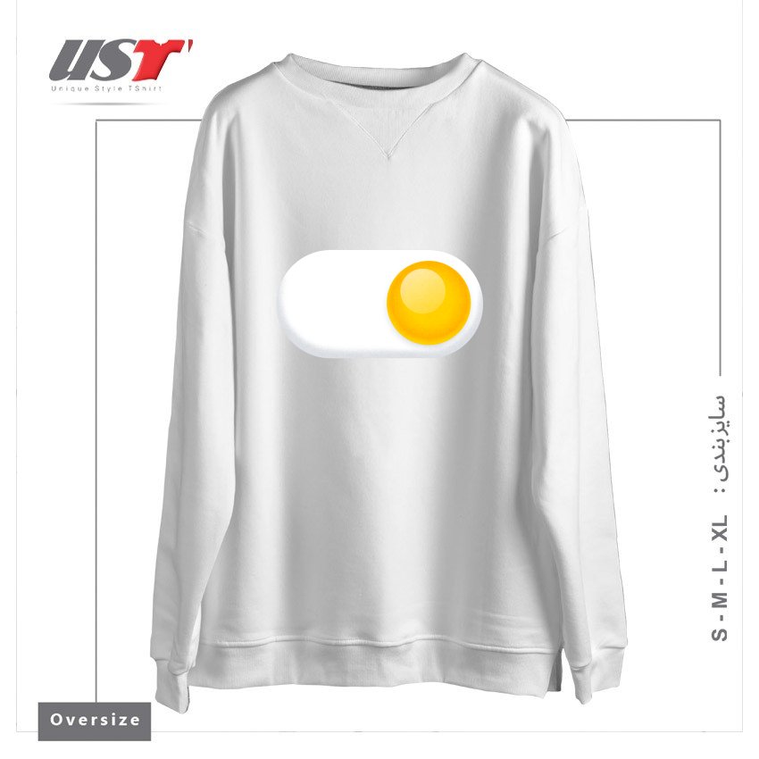 طرح EGG ME ON2 سوییشرت اورسایزرنگ سفید
