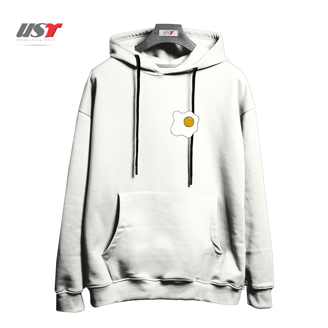 طرح EGG1 هودی اورسایزرنگ سفید