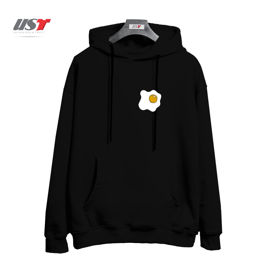 طرح EGG1 هودی اورسایزرنگ مشکی