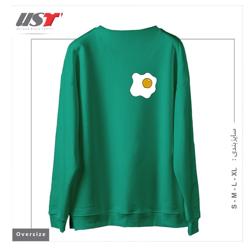 طرح EGG1 سوییشرت اورسایزرنگ سبز سدری