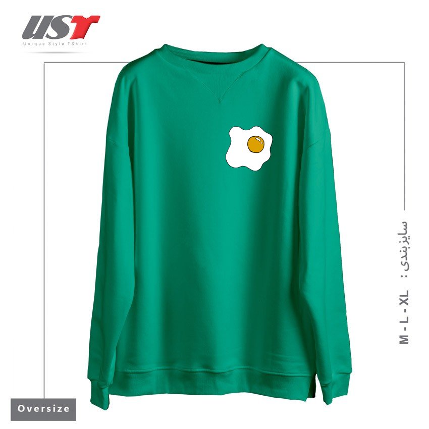 طرح EGG1 سوییشرت اورسایزرنگ سبز سدری