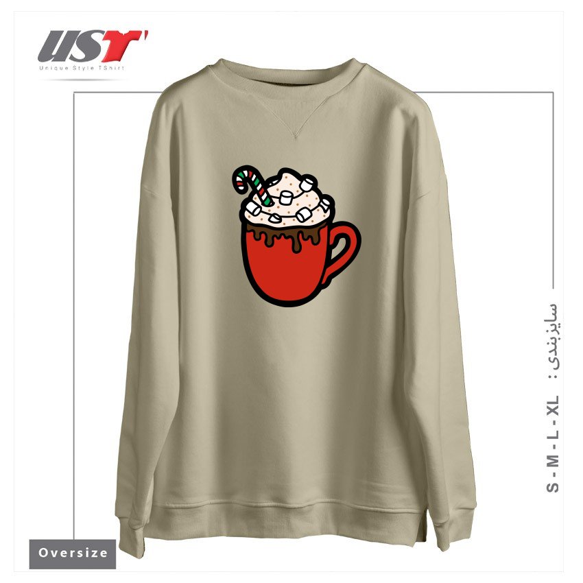 سوییشرت اورسایز طرح FESTIVE HOT COCOA