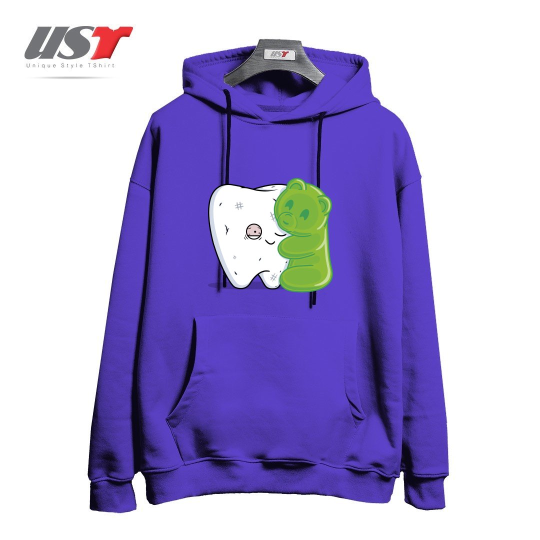 طرح GUMMY HUG! هودی اورسایزرنگ بنفش