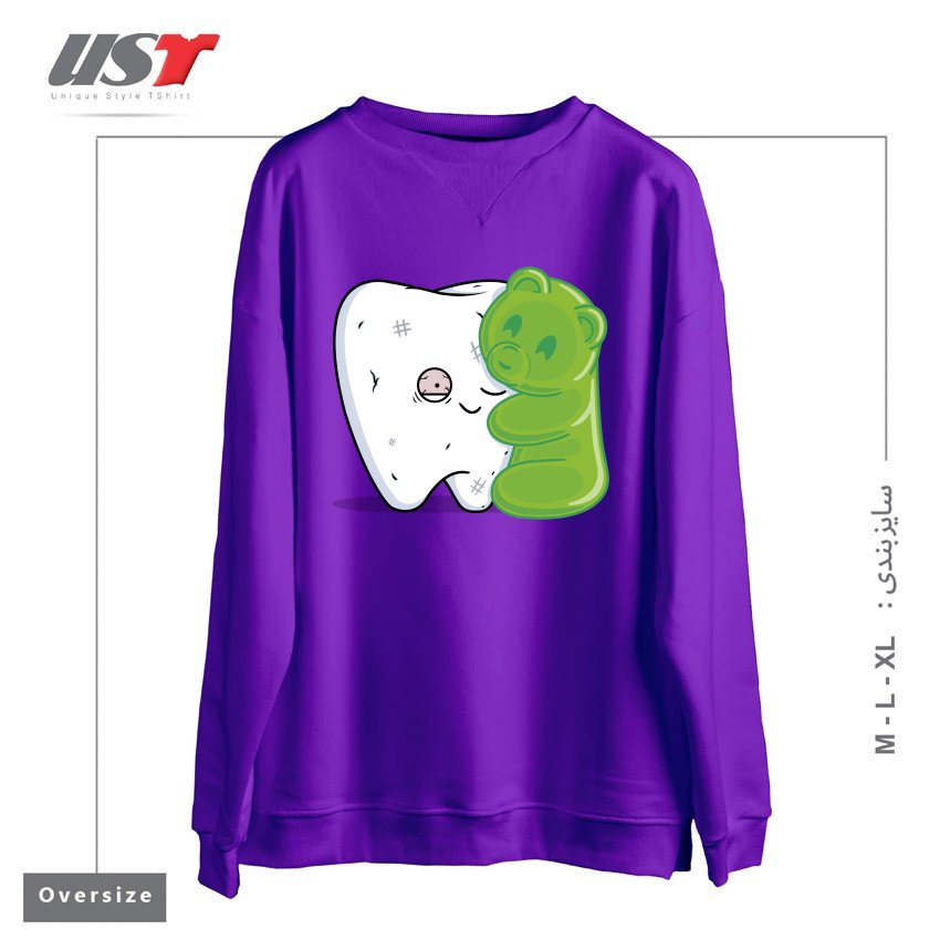 طرح GUMMY HUG! سوییشرت اورسایزرنگ بنفش