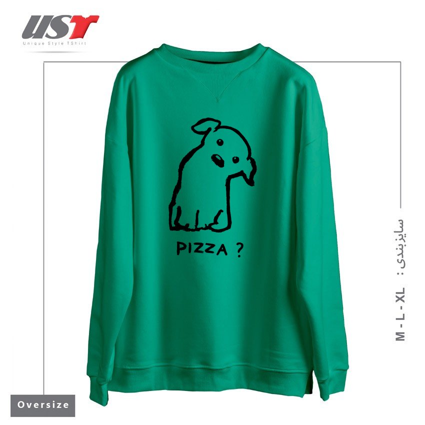 سوییشرت اورسایز طرح IS IT PIZZA TIME