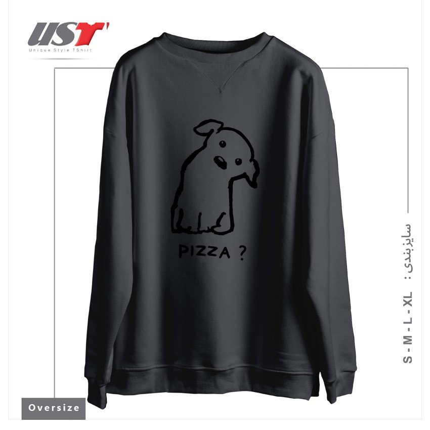 سوییشرت اورسایز طرح IS IT PIZZA TIME