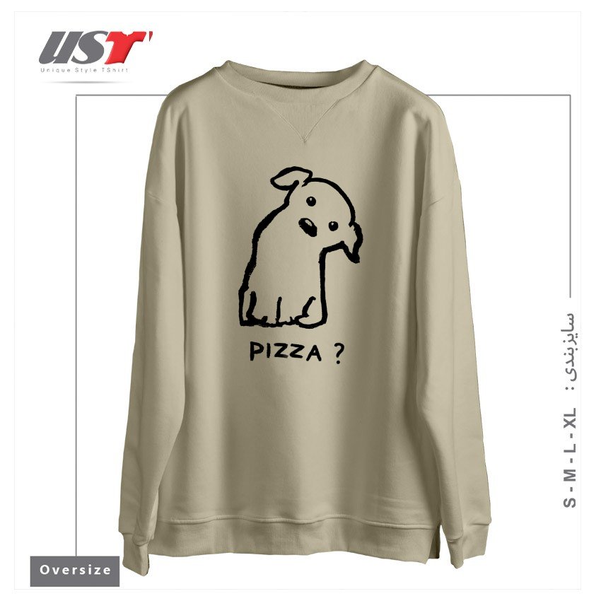 سوییشرت اورسایز طرح IS IT PIZZA TIME