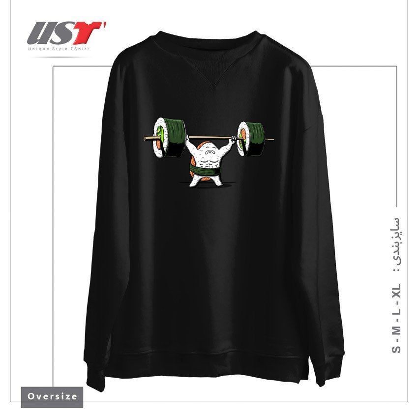 طرح HEALTHY FOOD1 سوییشرت اورسایزرنگ مشکی