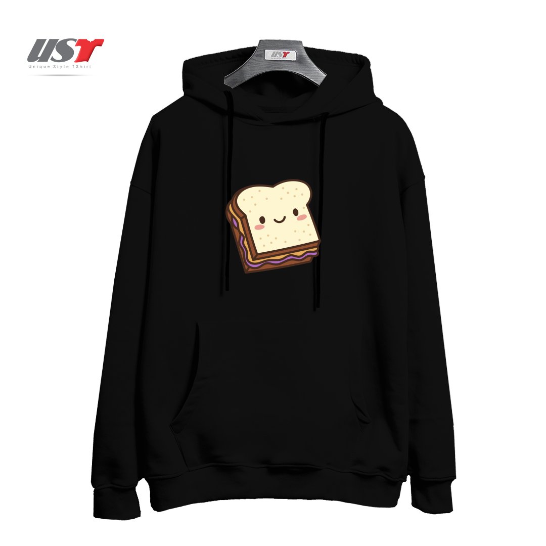 طرح KAWAII PB&J هودی اورسایزرنگ مشکی