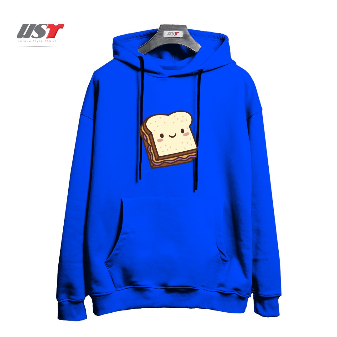 طرح KAWAII PB&J هودی اورسایزرنگ آبی شالی