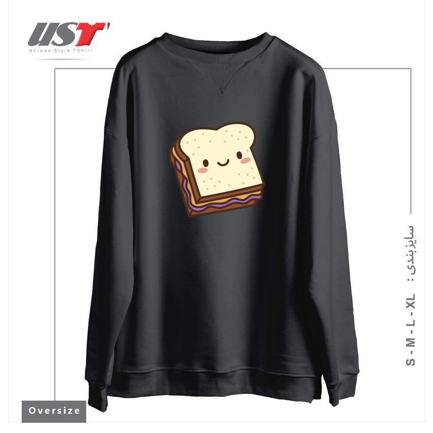 طرح KAWAII PB&J سوییشرت اورسایزرنگ دودی