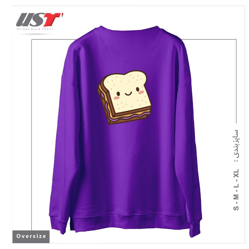 طرح KAWAII PB&J سوییشرت اورسایزرنگ بنفش