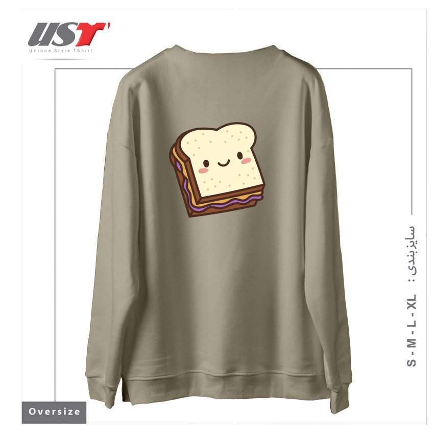 طرح KAWAII PB&J سوییشرت اورسایزرنگ نخودی