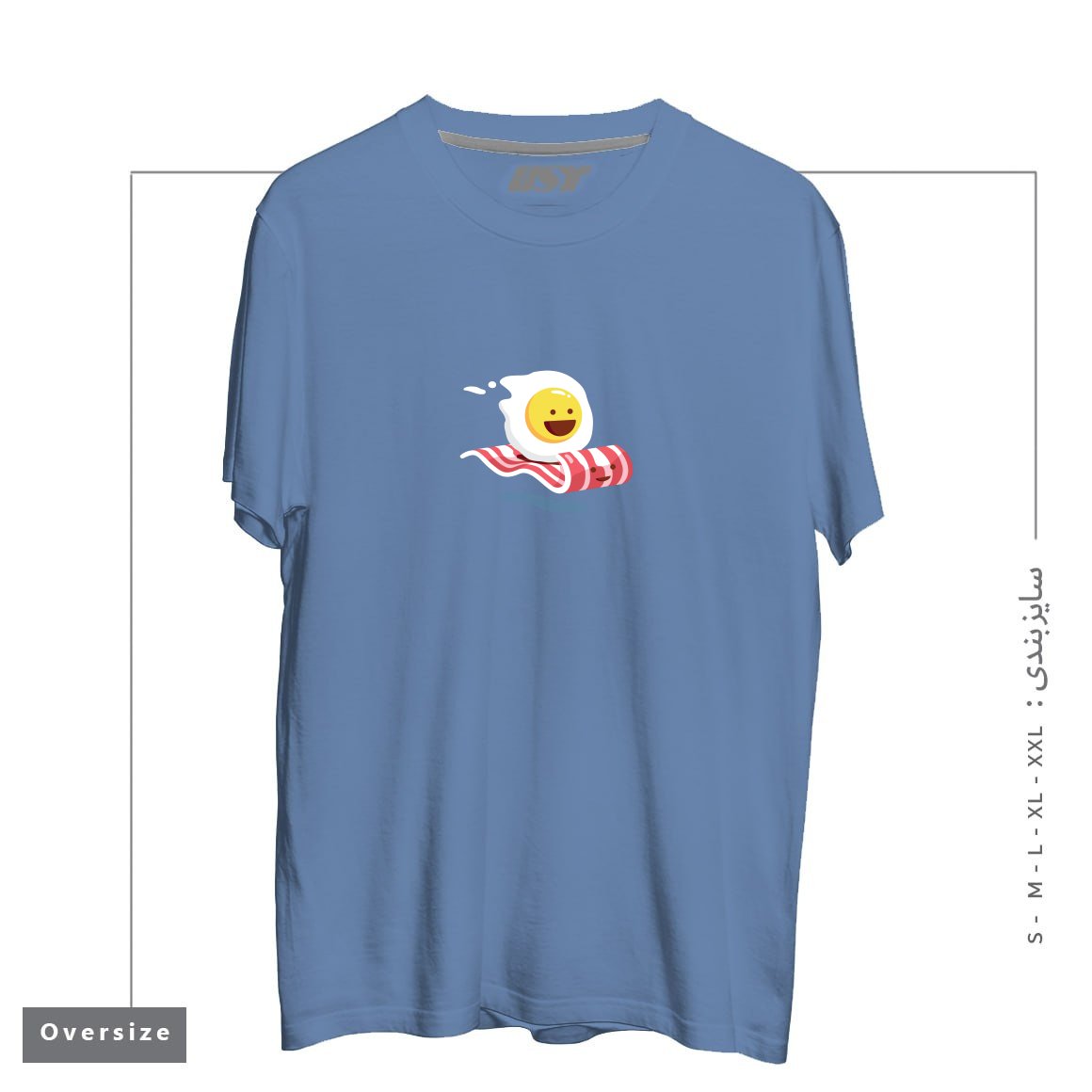 طرح MAGIC BACON RIDE1 تیشرت اورسایزرنگ آبی نفتی