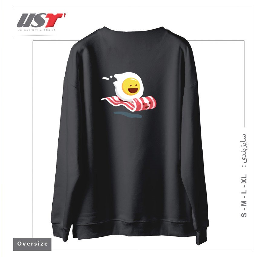 طرح MAGIC BACON RIDE1 سوییشرت اورسایزرنگ دودی