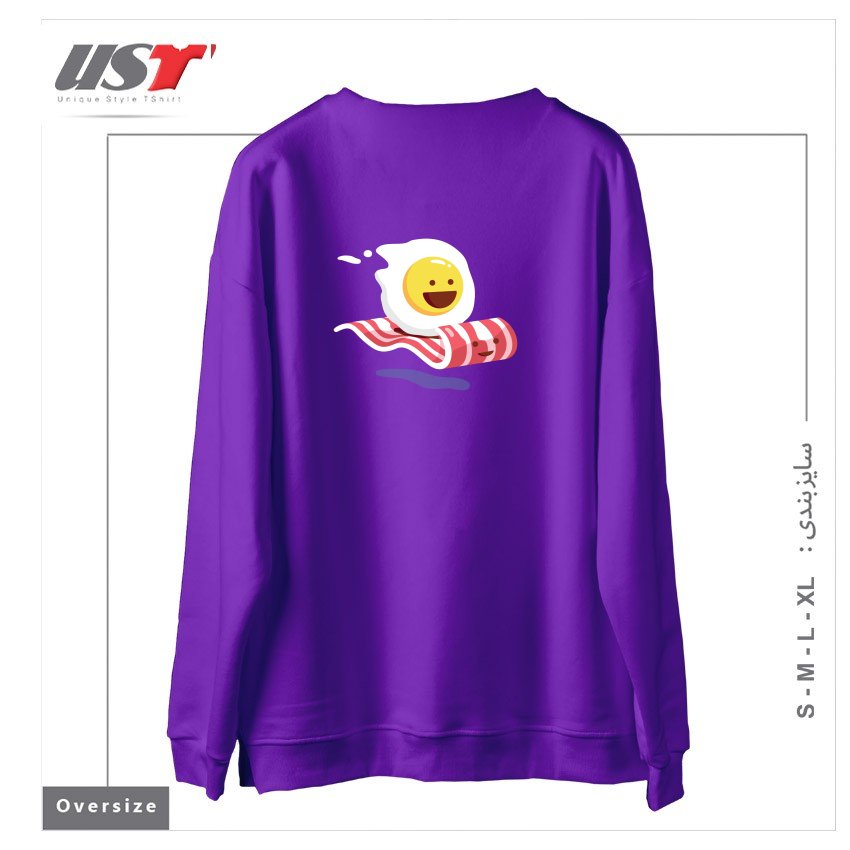 طرح MAGIC BACON RIDE1 سوییشرت اورسایزرنگ بنفش