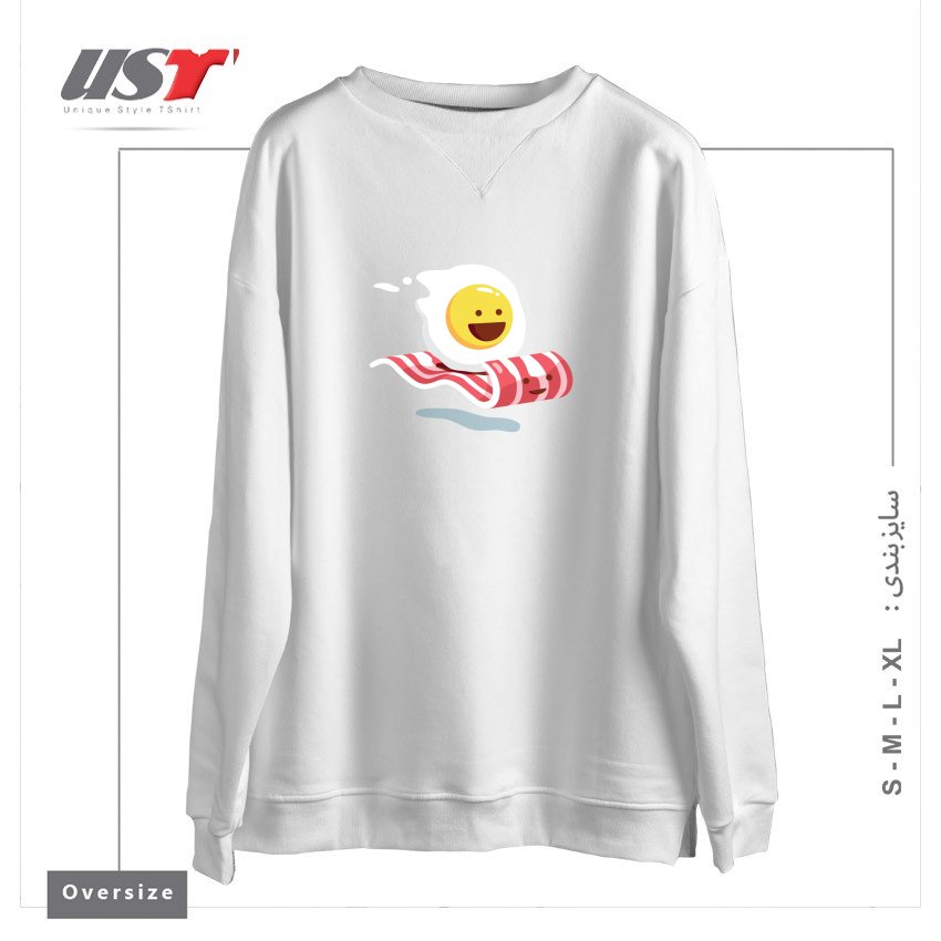 سوییشرت اورسایز طرح MAGIC BACON RIDE1