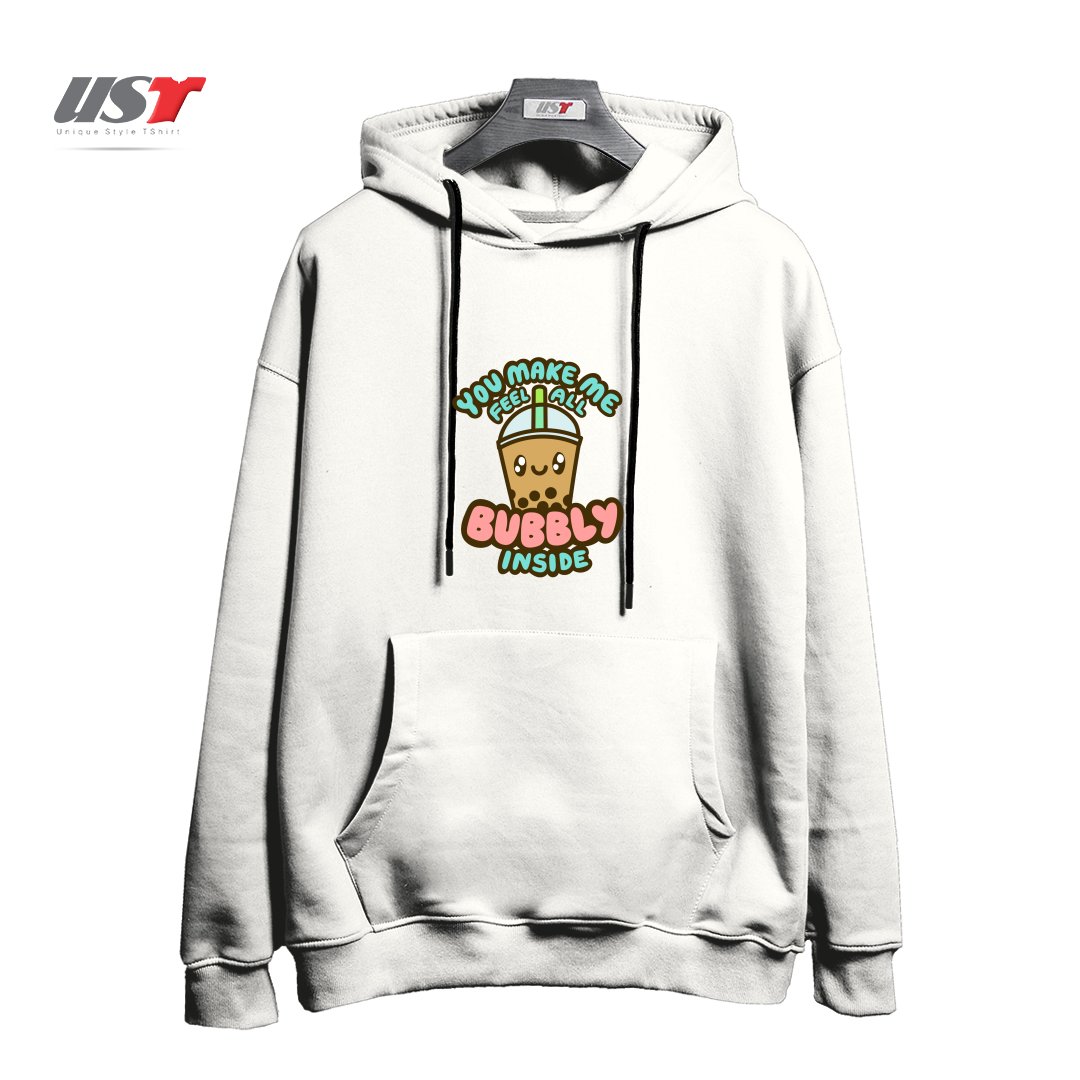 هودی اورسایز طرح YOU MAKE ME FEEL ALL BUBBLY INSIDE