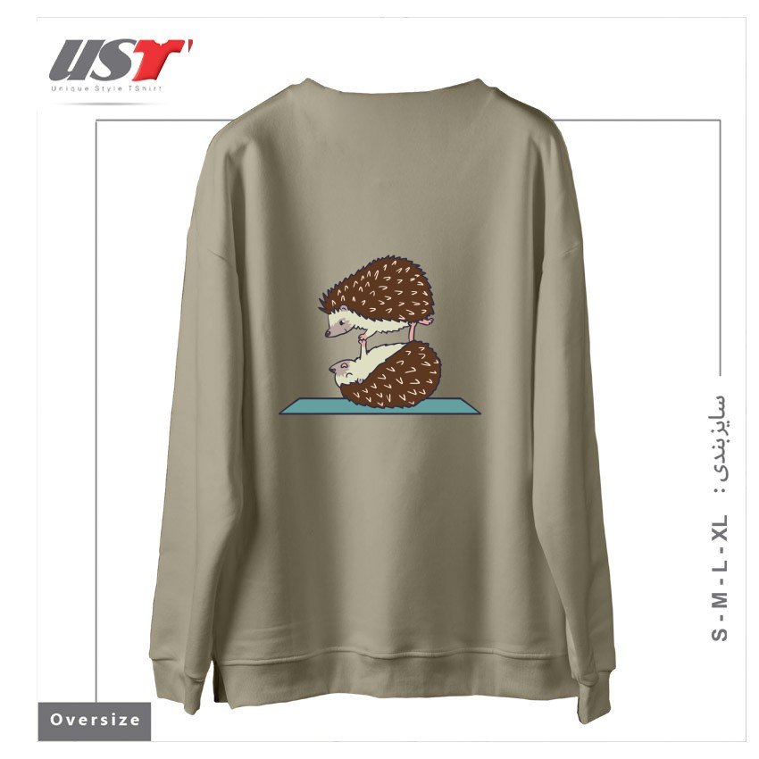 طرح ACROYOGA HEDGEHOG سوییشرت اورسایزرنگ نخودی