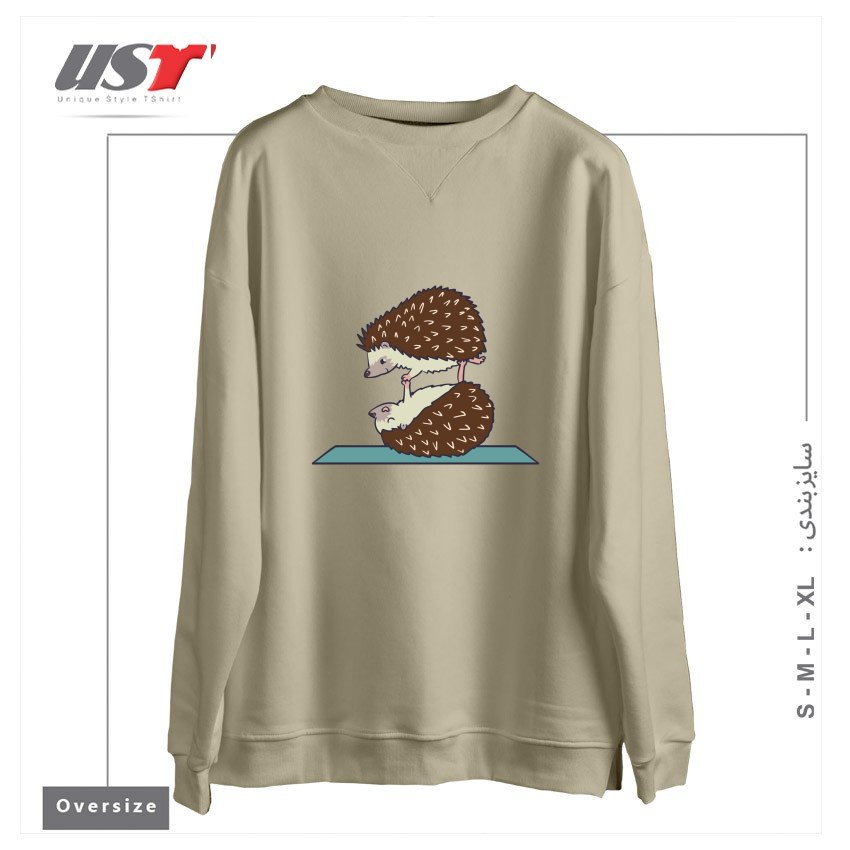 سوییشرت اورسایز طرح ACROYOGA HEDGEHOG