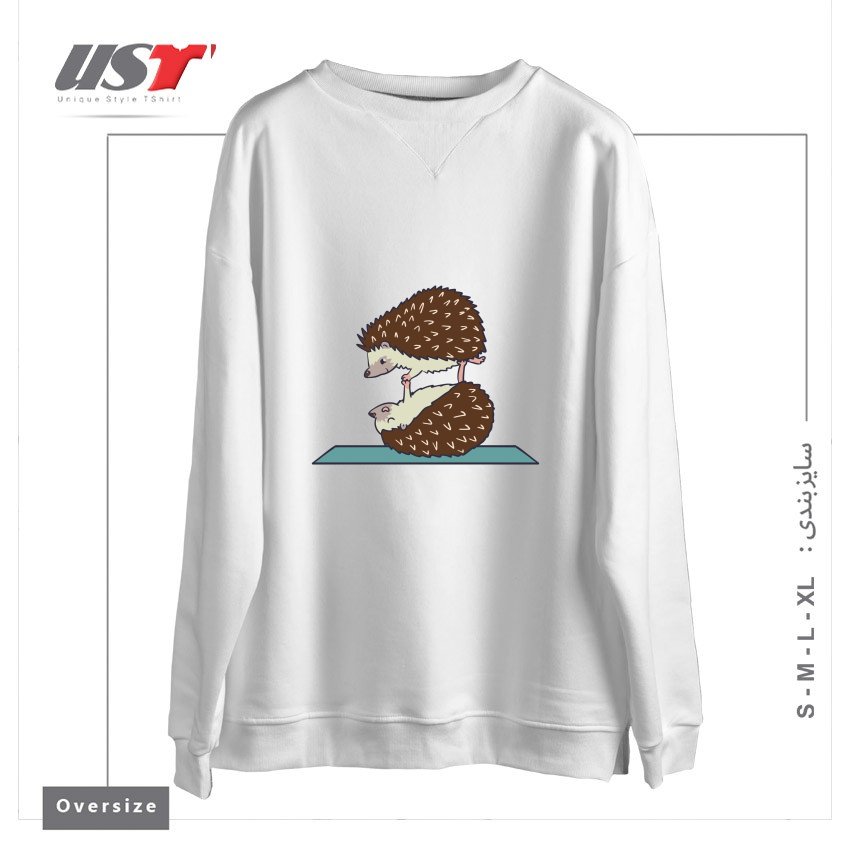 سوییشرت اورسایز طرح ACROYOGA HEDGEHOG