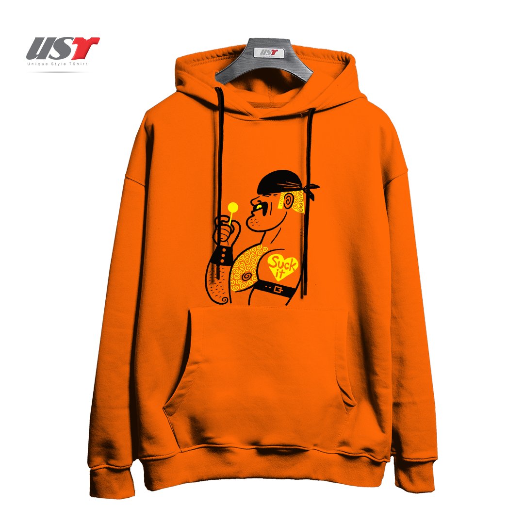 طرح SUGAR DADDY هودی اورسایزرنگ نارنجی