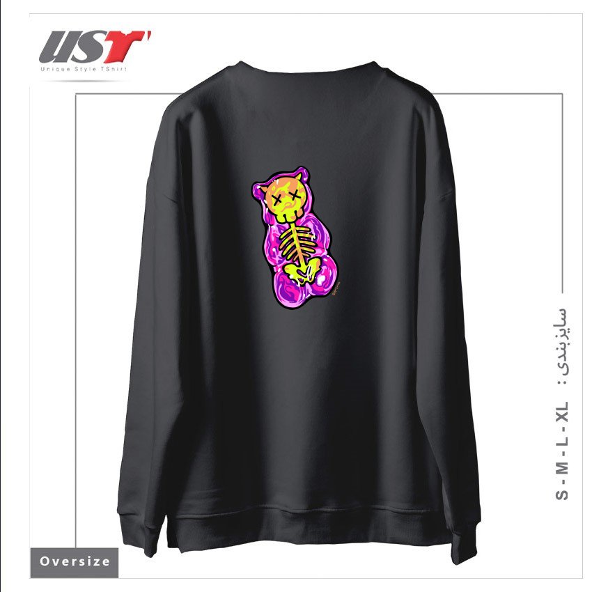 طرح SCUMMY BEAR (PINK) سوییشرت اورسایزرنگ دودی