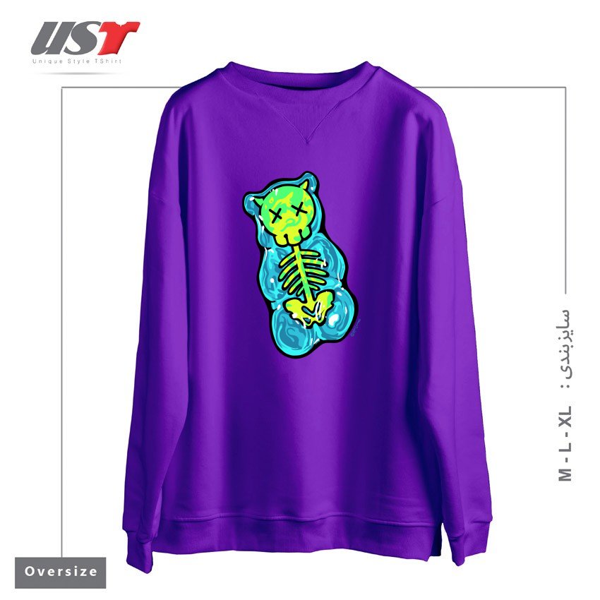 طرح SCUMMY BEAR (BLUE) سوییشرت اورسایزرنگ بنفش