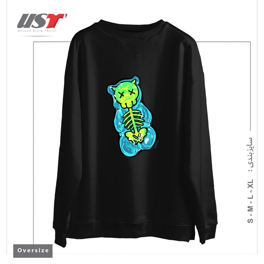 سوییشرت اورسایز طرح SCUMMY BEAR (BLUE)