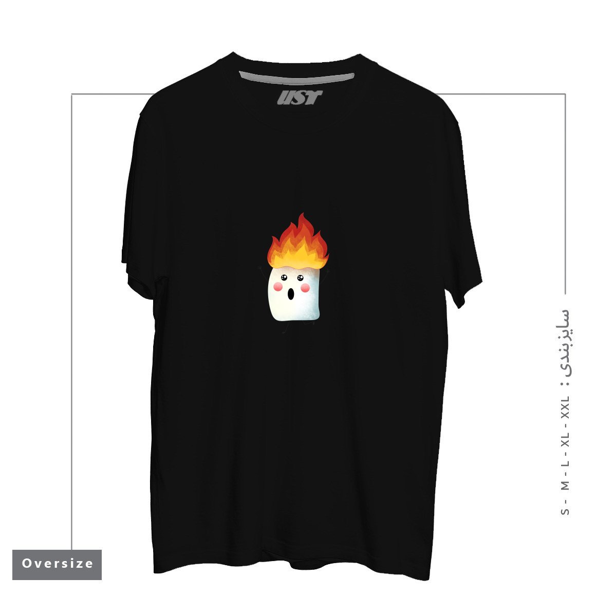 طرح RUNNING FAST تیشرت اورسایزرنگ مشکی