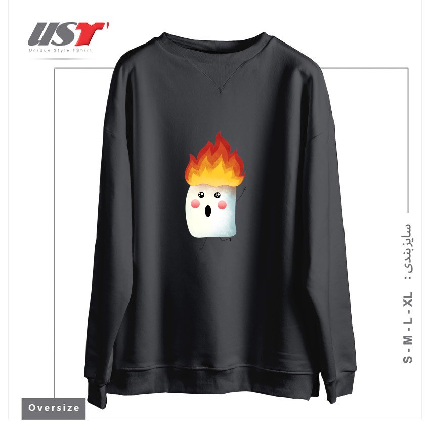 سوییشرت اورسایز طرح RUNNING FAST