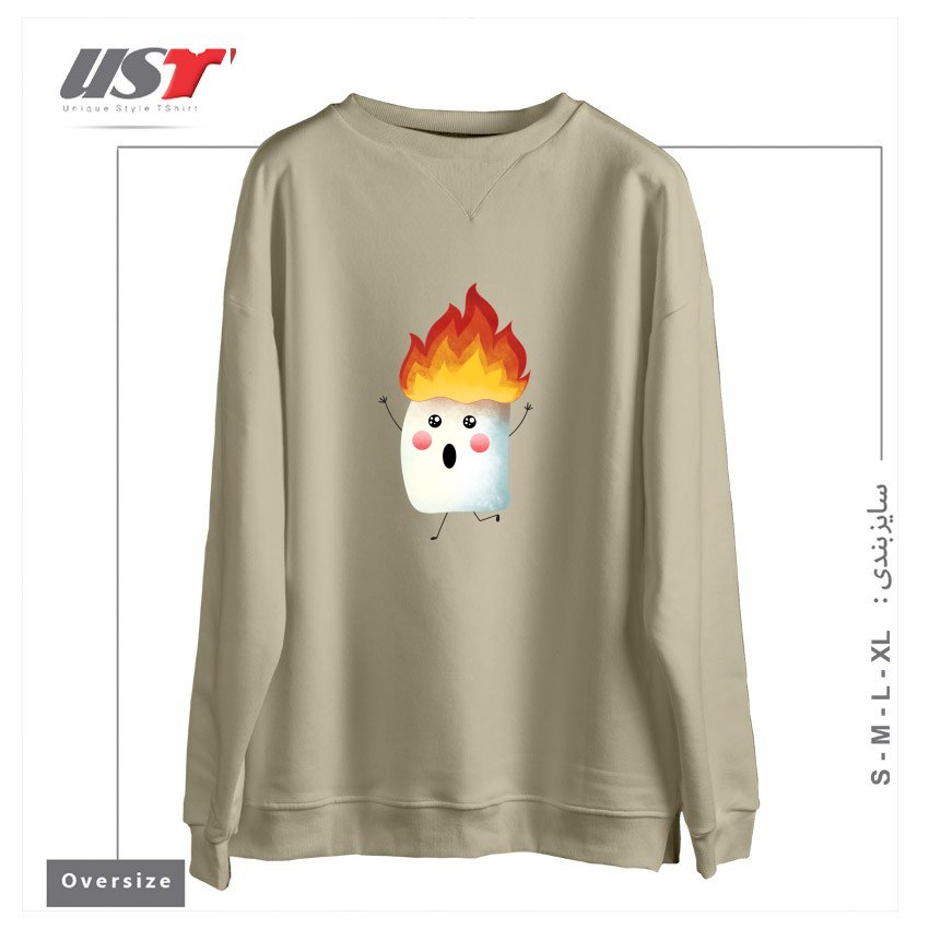 سوییشرت اورسایز طرح RUNNING FAST