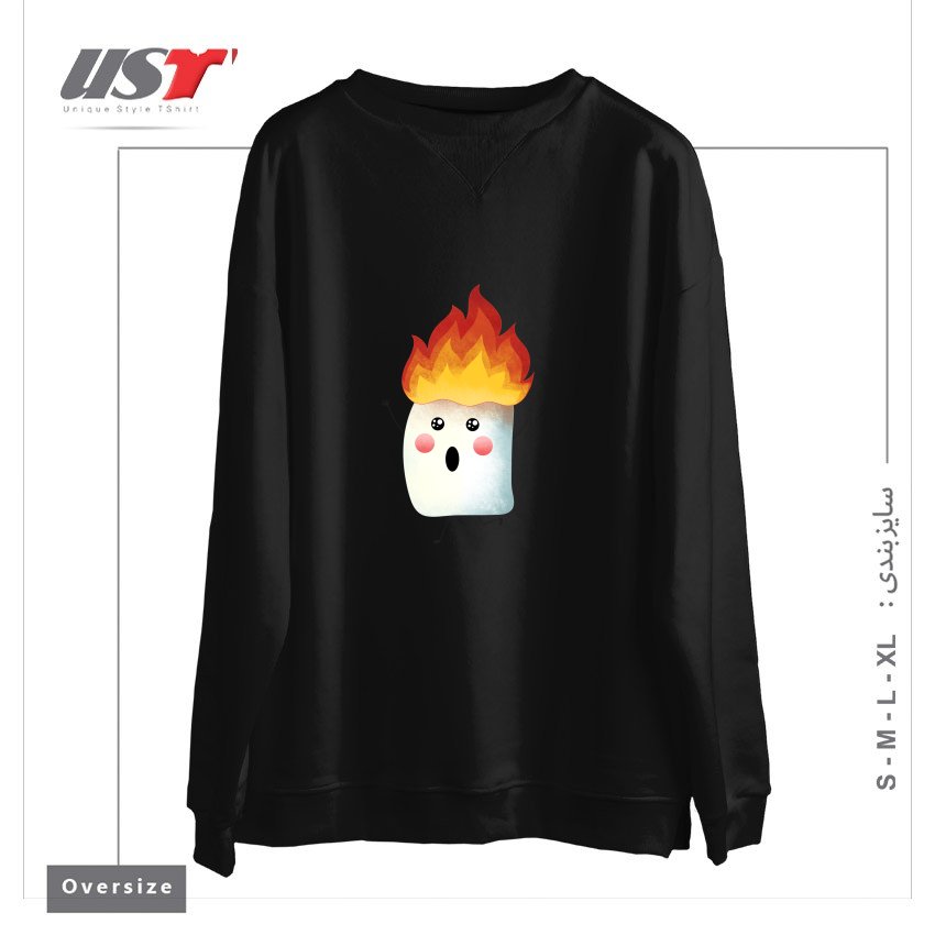 طرح RUNNING FAST سوییشرت اورسایزرنگ مشکی