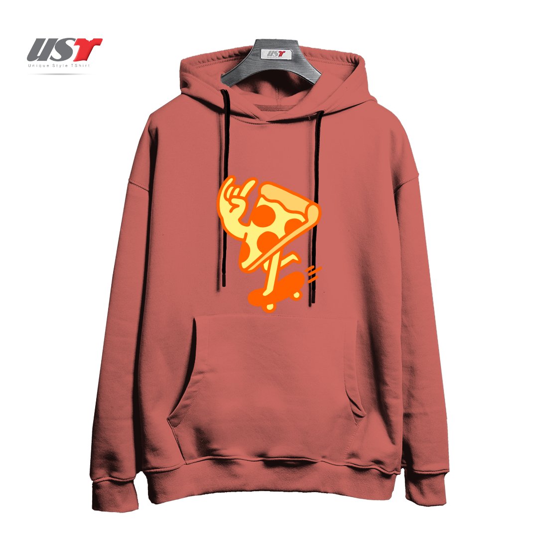 طرح RAD PIZZA هودی اورسایزرنگ آجری