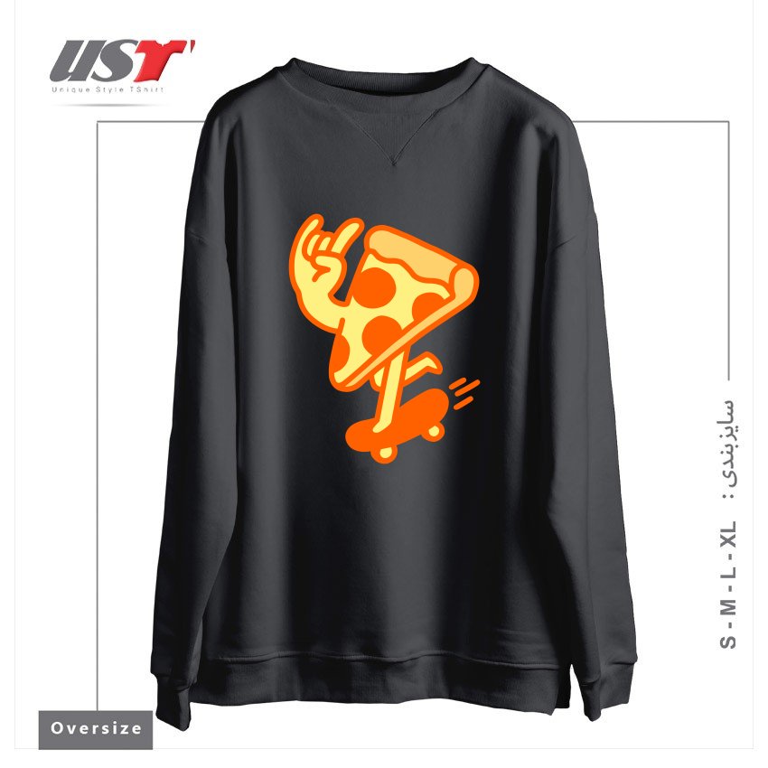 سوییشرت اورسایز طرح RAD PIZZA