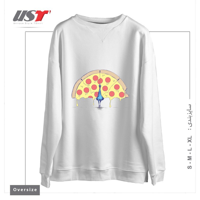 سوییشرت اورسایز طرح PIZZA PEACOCK2