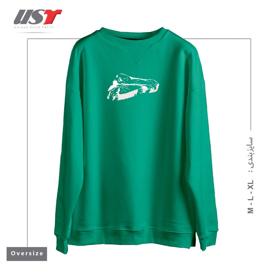 طرح PIECE OF MEAT سوییشرت اورسایزرنگ سبز سدری