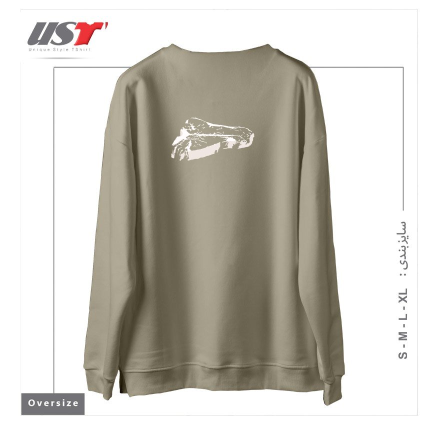 طرح PIECE OF MEAT سوییشرت اورسایزرنگ نخودی