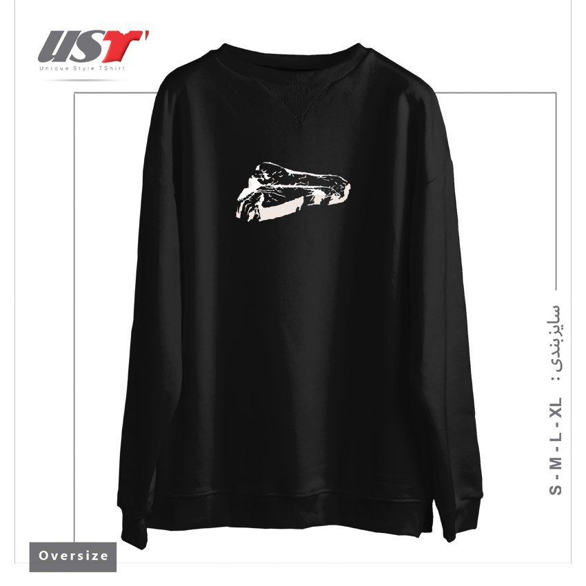 سوییشرت اورسایز طرح PIECE OF MEAT