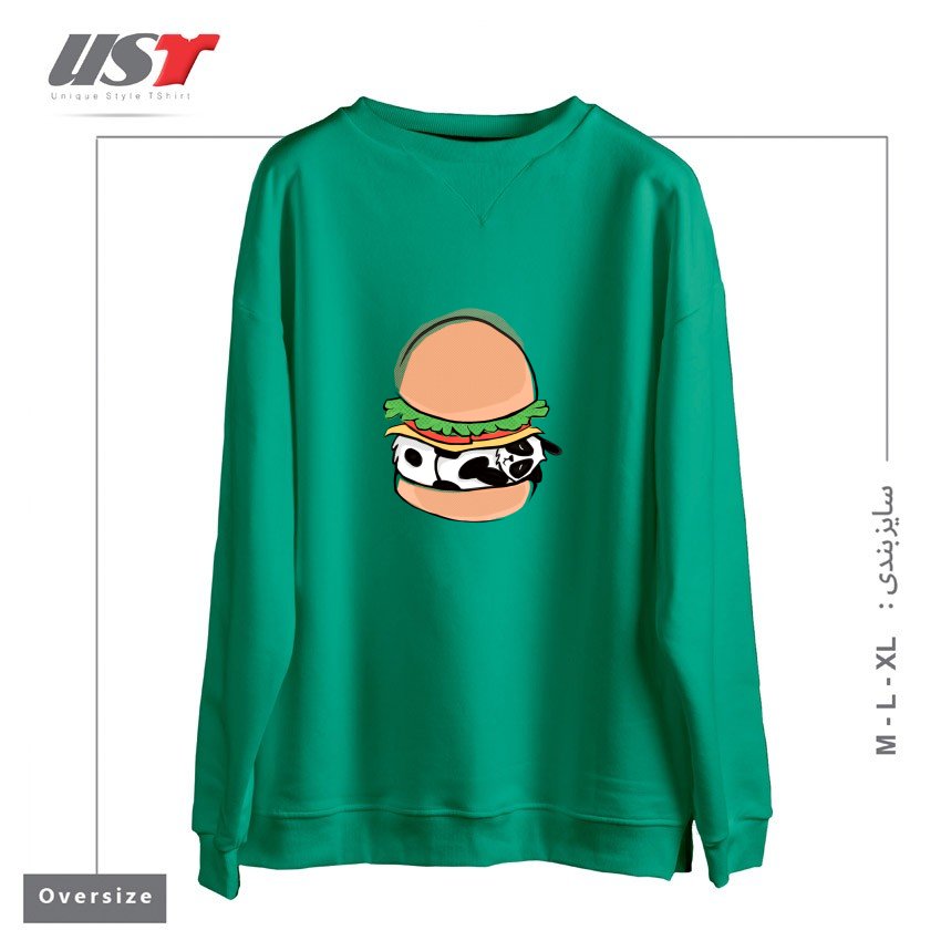 سوییشرت اورسایز طرح PANDA BURGER