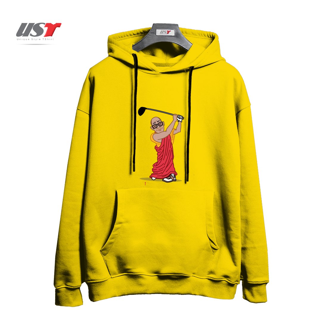 طرح BIG HITTER هودی اورسایزرنگ زرد
