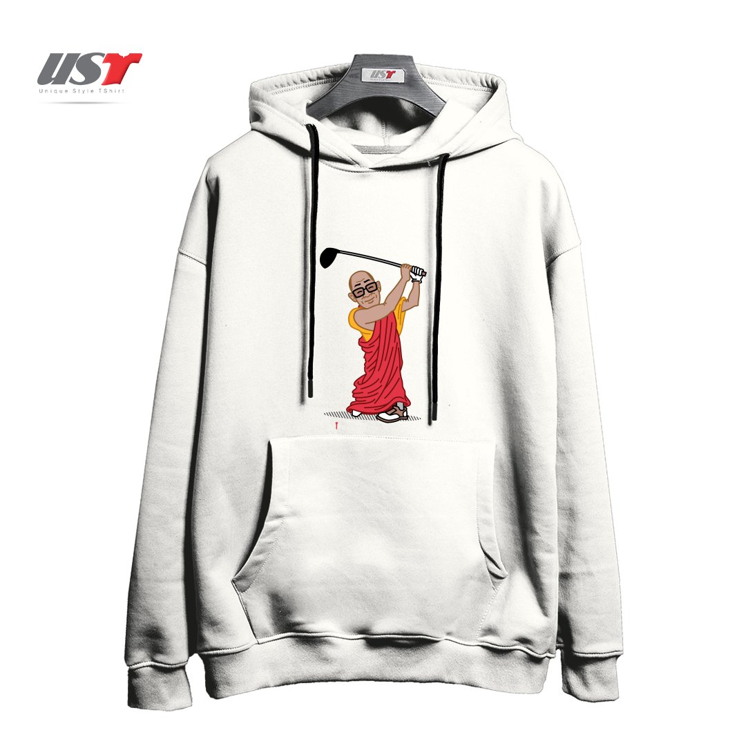 طرح BIG HITTER هودی اورسایزرنگ سفید