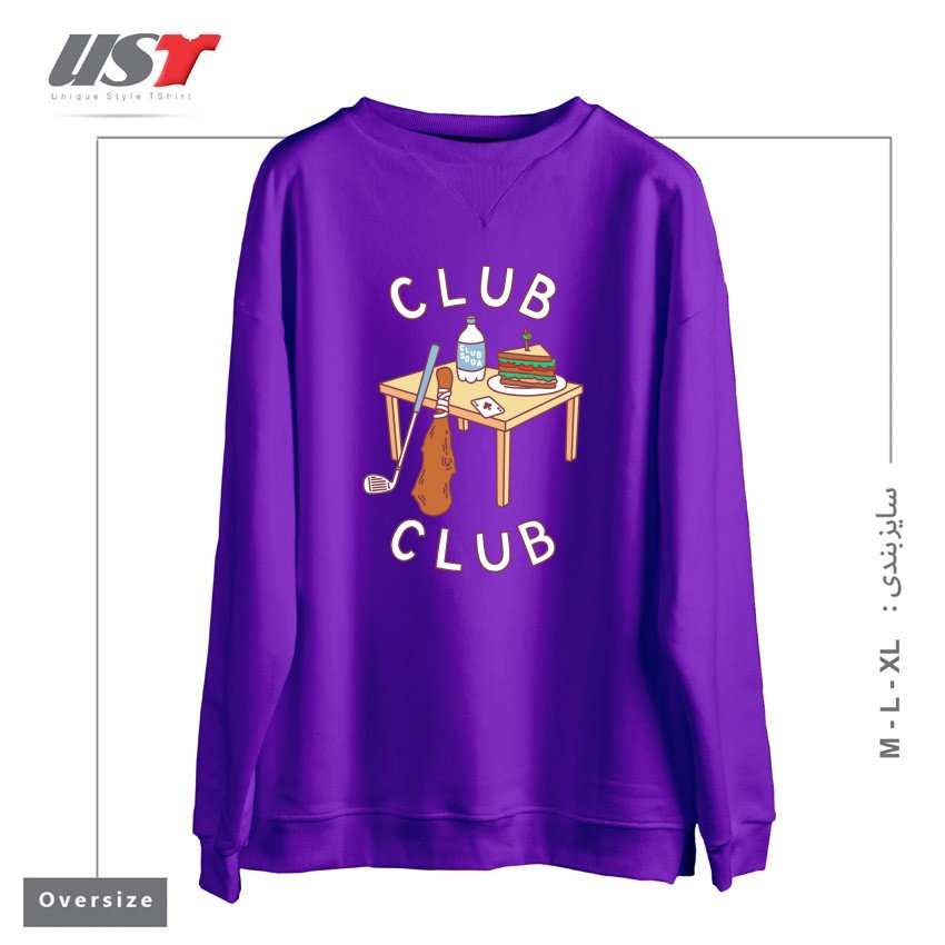 سوییشرت اورسایز طرح CLUB CLUB