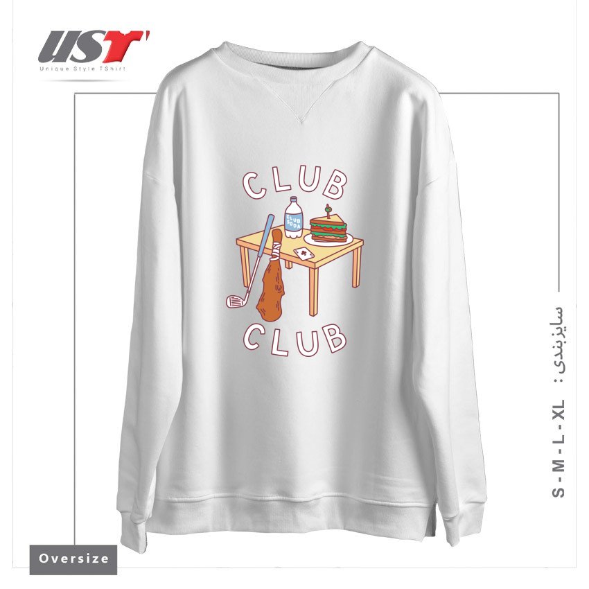 سوییشرت اورسایز طرح CLUB CLUB