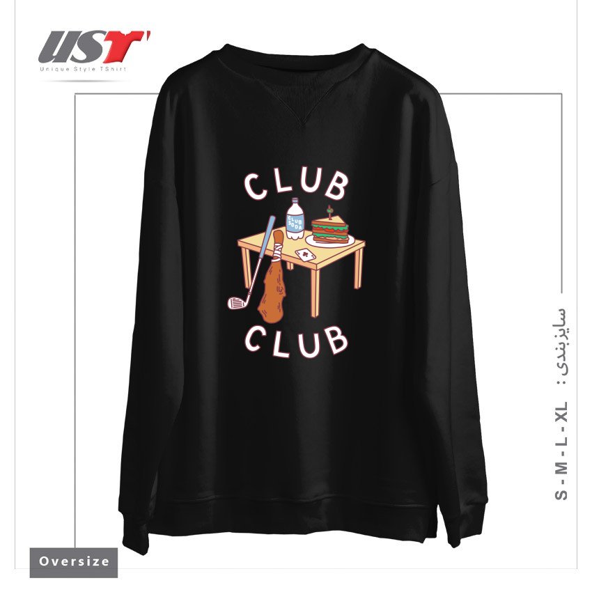 سوییشرت اورسایز طرح CLUB CLUB